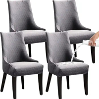 Water Repellent Sloping Chair Cover High Back Accent Dining Chair Covers Stretch Seat Slipcovers for Hotel Kitchen Living Room