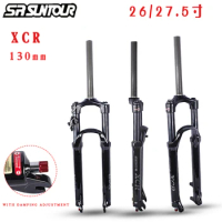 SUNTOUR XCR Front Fork Oil Spring Front Fork 26/27.5 Inches Front Stroke 130mm With Original Wire Control Black MTB Bicycle Fork
