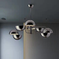 Modern wrought iron paint black G9 LED chandelier for dining room living room creative interior lighting