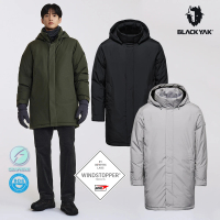 【BLACK YAK】男 HIMA WSP AX長版羽絨外套[銀灰米/黑色]DB2MJ901(鵝絨 石墨烯 保暖外套 禦寒風  男羽絨)