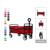 Wagon Trolley with Seat Outdoor Carry Trolly Beach Shopping Wagon 600D Carry Bag Roll Container Stainless Steel