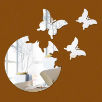 3D Butterfly DIY Mirror Wall Sticker Room Decor Stickers Decal Home Decor for Bedroom Bathroom Living Room Decor