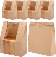 150 Pack Bread Bags for Homemade Bread Sourdough Bread Bags Large Kraft Paper Bakery Bag with Clear 