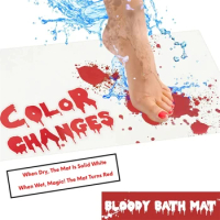 Halloween Bloody Color-changing Bath Mat Prank Bathroom Floor Mats Horror Carpet Rugs Halloween Party Decoration Practical Jokes