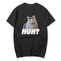 Áo Phông Meme Mèo Huh, Dễ Thương Và Vui Nhộn, Phong Cách Cổ Điển Cho Nam Và Nữ, Harajuku Thẩm Mỹ, Cổ