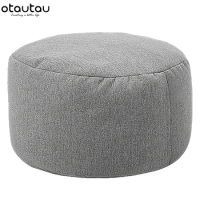 OTAUTAU Linen Bean Bag Chair with Filling Beanbag Pouf Ottoman Footstool Tatami Round Stool Futon Puff Relax Lounge Furniture