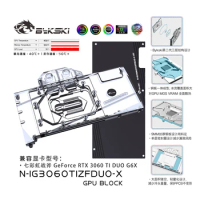 Bykski GPU Block for Colorful IGAME RTX 3060 TI DUO G6X Graphics Video Card Water Coolling / Copper Radiator ,N-IG3060TIZFDUO-X