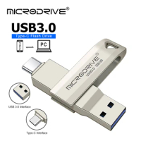 2 in 1 OTG USB-C &amp; USB3.0 Flash Pen Drive Memory Stick 64GB 128GB 256GB 512GB Metal Flash Disk USB Type C Pendrive free shipping