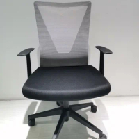 Modern, Ergonomic Nicolas Swivel Office Chair with Adjustable Height, Fixed Armrest, Black Wengue, and Smokey Oak Design for Com