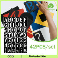 42pcs Lettering Stencil Set Penggaris Cetakan Huruf Angka Cetakan Angka Dan Huruf Cat Semprot Pengga