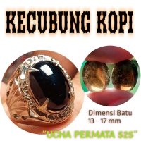 Cincin batu kecubung kopi kalimantan hitam senter coklat / batu kristal hitam quartz / batu  Akik El