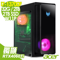 Acer Predator Orion PO3-650 電競電腦 (i7-13700F/32G/2TB+2TB SSD/RTX4060Ti-8G/W11P)