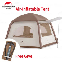 Naturehike ANGO Inflatable Air Tent 150D Oxford Cloth 3 Persons Tent Quickly Set Up Air Camping Tent Double Door with Pump