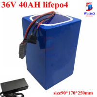 waterproof 36V 40AH Lifepo4 lithium battery BMS for 2000W scooter bike Tricycle golf cart Backup power supply +5A charger
