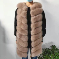 Real Fur Coat Fox Fur Vest Natural Fur Coat for Jacket Women's Coat Vest Long Fur Coats Royal Fur Coat Fox Vest Zipper Jacket