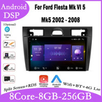 9 lnch DSP Android 14 For Ford Fiesta Mk VI 5 Mk5 2002 - 2008 Car Radios Support Audio GPS Stereo Carplay Android Auto