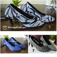 TERLARIS SEPATU HEELS WANITA 7CM / SEPATU WANITA HEELS HAK 7CM / HEELS BORDIR