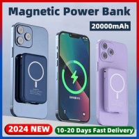 New Magnetic Power Bank 20000mAh External Auxiliary Spare Battery Pack Wireless Charger For iPhone Samsung Xiaomi Mini Powerbank