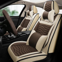 Anti Slip Universal Flax Car Seat Covers For Mercedes W202 VW Passat B8 Suzuki Vitara BMW E46 Car Split Bench Chair Protector