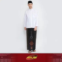 Sarung ATLAS Idaman 555 Kembang Motif BHS SGE 03 Hitam Coklat