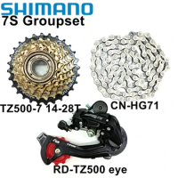 Shimano Tourney TZ500 7 Speed Groupset RD-TZ500 Bike Rear Derailleur TZ500-7 Cassette 14-28T 14-34T CN-HG71 Bike Chain 112L