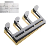 Musical Note Shaped Metal Sheet Pianos Stand Song Book Music Clip Page Holder Portable Clamp for Practice