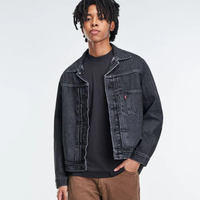 เสื้อแจ็คเก็ตยีนส์ ทรงทรัคเกอร์ Men's Type I Trucker Jacket รุ่น A3174-0000 สี Black Stonewash