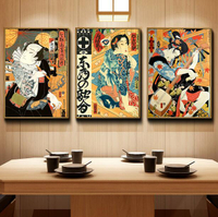 日式裝飾畫 日本浮世繪刺青挂畫武士壁畫榻榻米料理餐廳日本畫