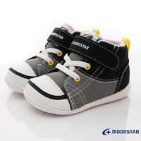 日本月星Moonstar機能童鞋-護踝高筒運動寶寶鞋-MSCNB12367黑灰(寶寶段)