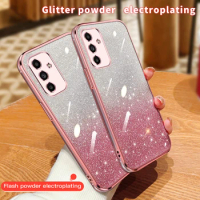 Shiny Gradient Glitter Plating Case For Samsung Galaxy A05 A15 A25 A35 A55 A34 A13 A23 A33 A14 A24 A54 A52 Coque Soft Back Cover