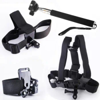 Monopod Mount Head Chest Wrist Strap Kit For sony FDR X3000 X1000 HDR AS300V AS200V 100V DSC-RX0 Action cam accessories