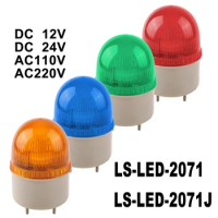 Small Alarm Warning Light Flashing LED-2071J 12V24V220V Boat Indicator Strobe Signal Round Lamp Red Green With buzzer/NO Sound