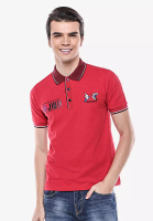 Johnwin Slim Fit - Kaos Polo - Merah - Garis Sisi - Logo burung