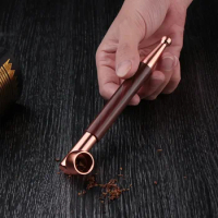 New Wooden Metal Tube Filter Tobacco Pipe Microfilter Reducing Tar Cigarette Holder Portable Smoke Mouthpiece Men Gift