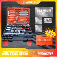 VODELL 82pcs CR-V Ratchet Box Socket Set Box Set Spanner Set Wrench Set Tools Set