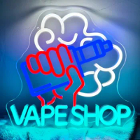 Neon Sign LED Vape Smoke Shop Smoke Lounge Bar Retail Store Man Cave Business Open Window Vape Decoration