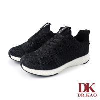 【DK 高博士】百搭配色彈力飛織氣墊鞋73-0113-90黑色