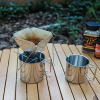 Folding Small Coffee Drip Rack Hand Punch Coffee Filter Cone Stand Outdoor Cookware Camping Stainless Steel Holder Drink Dripper