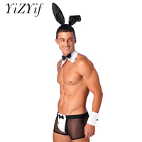 Bunny Role Play Sexy Men Lingerie Set Waiters Costume Rabbit Ears er Briefs Underwear Headband Bowtie Collar Cuffs