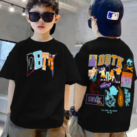 (Small Cutting, Suggest 1 Size Up) Summer unisex tee, relaxed round neck, short sleeves, straightfor