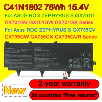 NEW C41N1802 Laptop Battery For ASUS ROG Zephyrus S 3s Plus GX701 GX701GW GX701GX GX701G GX701GWR GX735GW GX735GX 76WH 15.4V