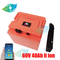 li ion 60v 40ah lithium ion bateria BMS for 3500W Tricycle scooter bike Motorcycle Citycoco Golf +5A charger