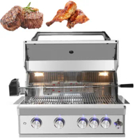 Commercial Built-in Stainless Steel Large Grill No Oil Smoke Barbecue Table Courtyard Villa Gas Charcoal Home Roast Meat Machine