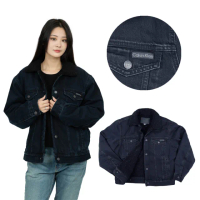 【Calvin Klein】深海藍 厚外套 Calvin Klein 搖粒絨 牛仔外套 CK牛仔 大尺碼 刷毛 外套(1344E#1)