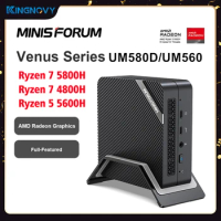 MINISFORUM UM580D Mini PC Gamer AMD Ryzen 7 5800H 4800H R5 5600H Windows 11 2xDDR4 NVMe Gaming Desktop Computer 3x4K HTPC WiFi6