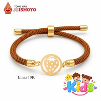 Gelang Anak Tali Kombinasi Emas Jessie Strawly J5 Ismoyo Cokelat