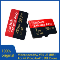 SanDisk Extreme Pro Card 256GB Micro SD Card SDXC UHS-I 512GB 256GB U3 V30 TF Flash Cards Memory Card Adapter for Camera DJI