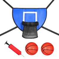 Mini Trampoline Basketball Hoop with Mini Basketball and Pump Easy to Assemble Sturdy Trampoline Accessories for Kids Children