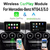 Wireless Carplay Android Auto For Mercedes C117 W176 W204 W205 W221 X156 GLS ML GLK Class NTG 4.5 4.7 5.0 Module Retrofit Benz
