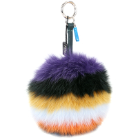 FENDI 芬迪 Pompon 彩色拼接狐狸毛球吊飾